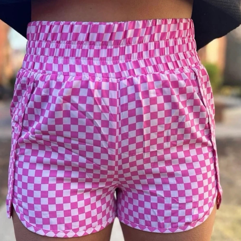 Pink Checkered Shorts